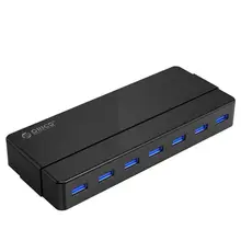 ORICO H7928-U3 7 Порты и разъёмы USB 3,0 концентратор 5 Гбит/с, высокая Скорость Портативный Мульти USB разветвитель, украшенное мозаикой из драгоценных камней, 12V Мощность адаптер для настольных ПК