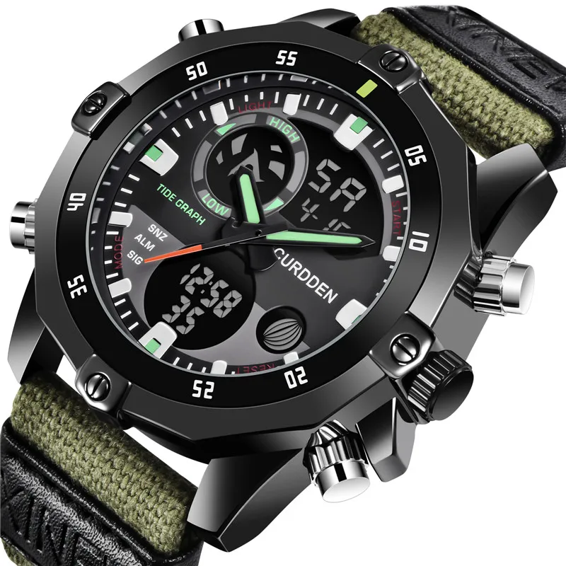 

Outdoor Sports Watches Men Running Big Dial Led Digital Wristwatches Chronograph Nylon Strap Waterproof Watch Clocks Zegarek