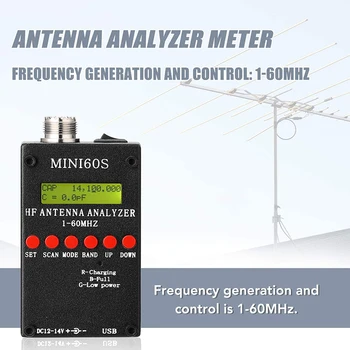 

Mini60S 1-60MHz HF ANT SWR Antenna Analyzer Meter with BT Android APP PC Software for Ham Radio Hobbists