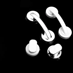 Poignées De porte d'intérieur américaines, pour douche, blanche, ronde, pour porte De confidentialité, à la mode, accessoires De salle De Chapa De Madera, OC50MB 