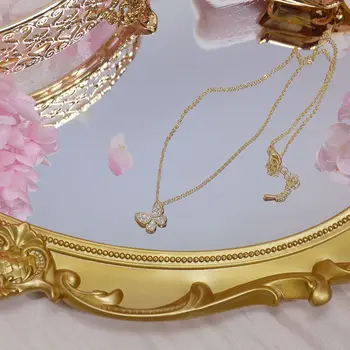 

Shiny Side New Accessories Crystal Butterfly Pendant&necklaces for Women Simple Style Gift Zirconia Necklaces