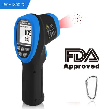 

HOLDPEAK HP-1800 High temperature Infrared Thermometer handheld gun,-50'C--1800'C,High Temp Tester with Backlit Flashlight