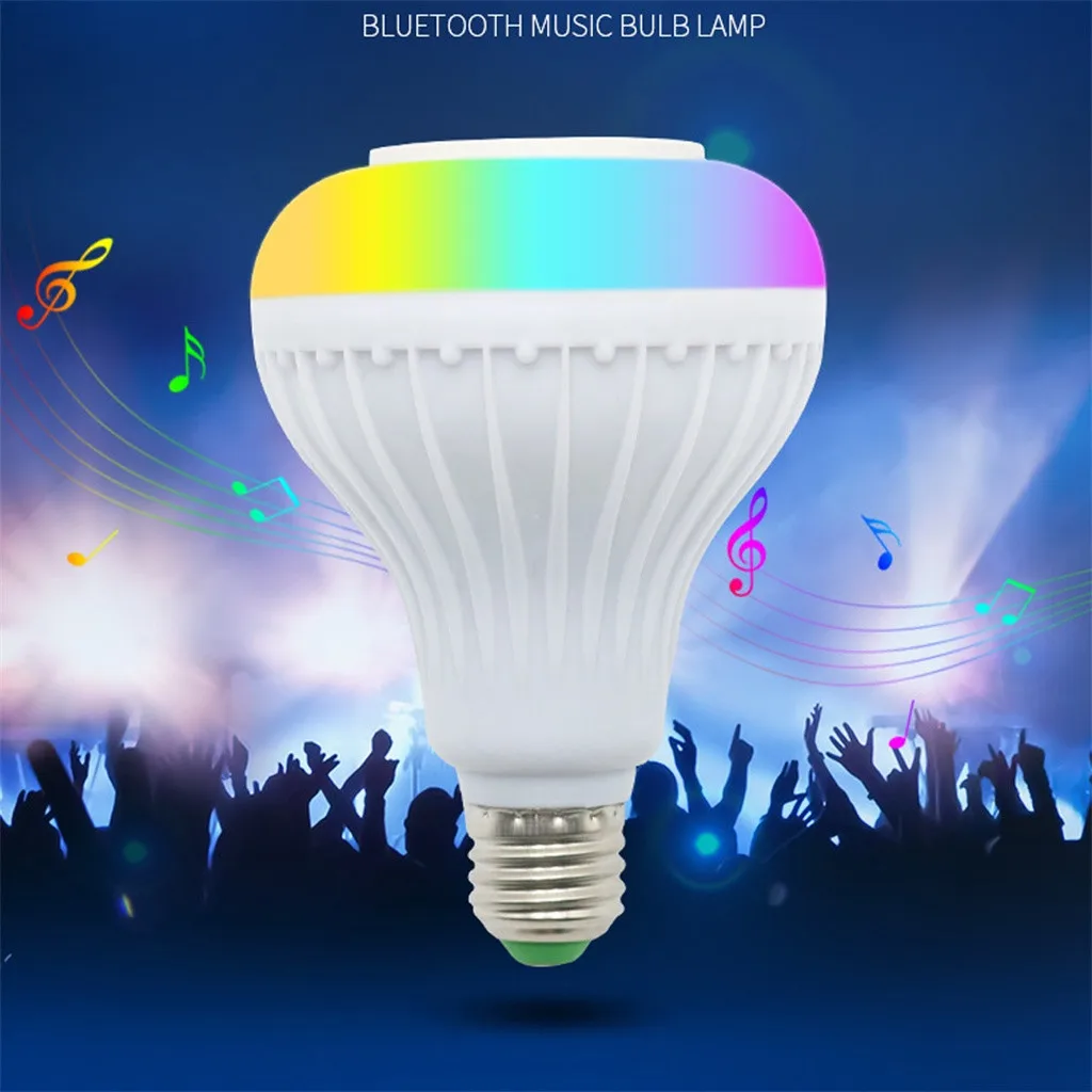 СВЕТОДИОДНЫЙ беспроводной Bluetooth светильник 12 Вт лампа RGB E27 встроенный динамик