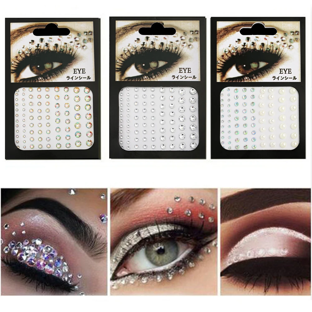 Fashion Women Tattoo Diamond Makeup Eyeliner Eyeshadow Face Sticker Jewel Eyes Makeup Crystal Eyes Sticker Fashion Women Tattoo Diamond Makeup Eyeliner Eyeshadow Face Sticker Jewel Eyes Makeup Crystal Eyes Sticker