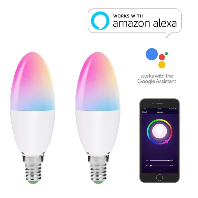 Умная wi-fi-лампочка пробуждающая лампа 6 Вт RGB Волшебная осветительная лампа совместима с Alexa и Google Assistant Светодиодная лампа Прямая поставка