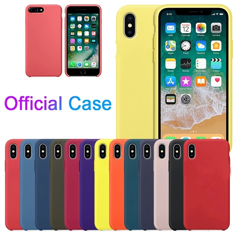 Liquid Silicone Case For iPhone 11 Pro Max XS X Cover XR 8 7 6s Plus Original Official Cases Shockproof Movil Fundas | Мобильные