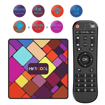 

Android 9.0 HK1COOL RK3318 TV Box 4G 128G HK1 Android TV Box Dual Wifi 100M 4K H.264 USB 3.0 Smart TV Set-top Box Media Player