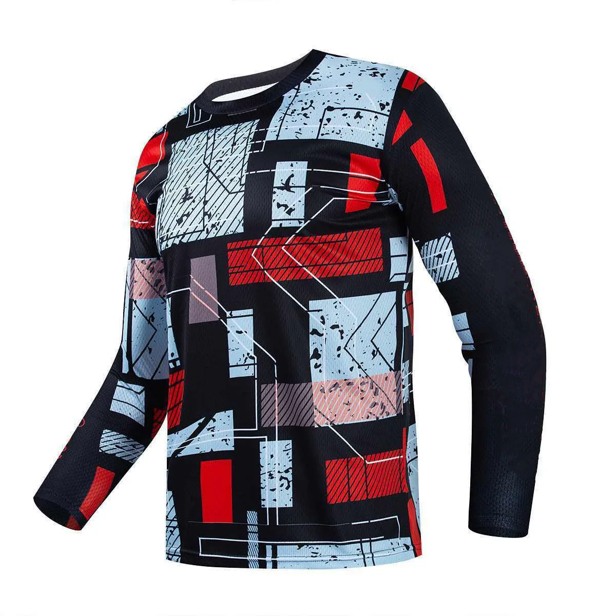 Camiseta de descenso de secado rápido de manga larga, diseño personalizado, sublimación, ropa de ciclismo de montaña, motocross, descenso para hombre