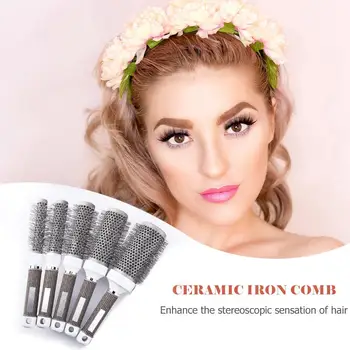 

1/5/6pcs Hair Brush Nano Hairbrush Thermal Ceramic Ion Round Barrel Comb Hairdressing Hair Salon Styling Drying Curling