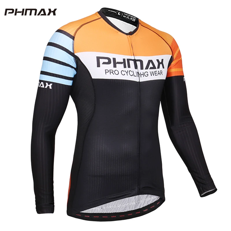PHMAX мужской длинный рукав Велоспорт Джерси осень MTB Одежда для езды на велосипеде анти-пиллинг летний нагрудник брюки дышащая дорожная велосипедная одежда - Цвет: Cycling Jerseys