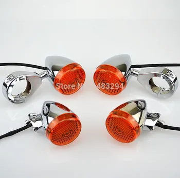 

Front Rear Indicators Of Motorcycle LED Turn Signal Light 41mm Fork Clamp For Harley