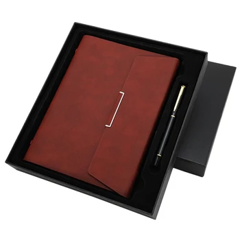 

A5 Daily Notebook PU Leather Loose Leaf For Students Foldable Magnetic Buckle Travel Journal With Pen Holder Blank Pages