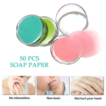 

Flower Fragrance Soap Paper Washing Hand Bath Clean Scented Slice Sheets 50pcs Disposable Boxe Soap Portable Mini Paper Soap