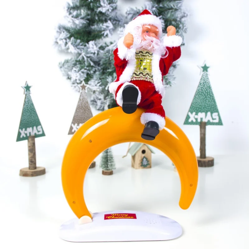 

Christmas Decoration Christmas Electric Climbing Lovely Santa Claus Christmas Electric Climbing Santa Claus Music Plush Toy Gift