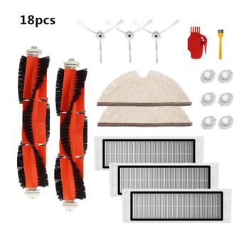 

18PC Filter Furry Wig Kit For Xiaomi Roborock S6 S5 MAX S50 S55 S60 S65 E25 E35 Filter Main/Side Brush Mop Brush Water Tank