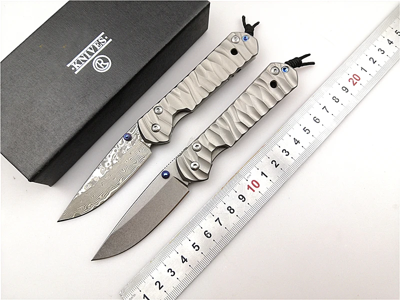 

Folding knife Samll CR Sebenza Damascus/D2 Blade Titanium handle EDC/Outdoor/Camping/Fishing/Kitchen/Pocket Knife