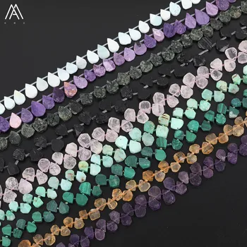 

Natural Citrines Amethysts Quartz Freeform Water Drop Loose Spacer Beads Pendant Jewelry,Slab Crystal Beads Charms Jewelry DIY
