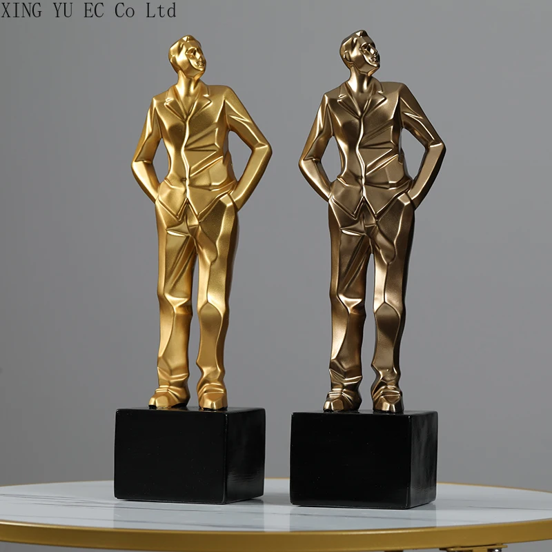 

Modern Geometric Figure Decoration Golden Resin Crafts Statue Desktop Decoration Living Room Home Decoration Accessories Gift