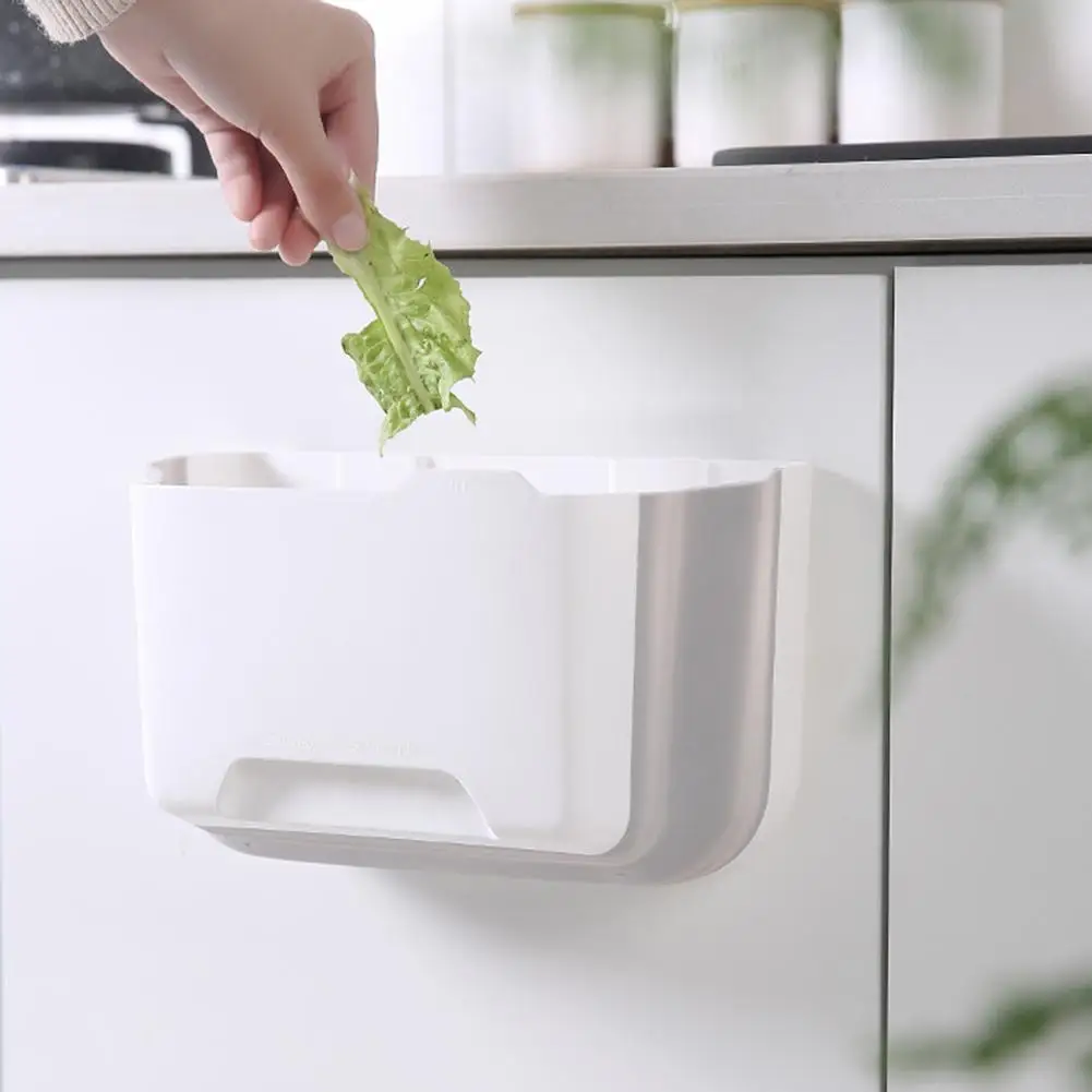 

Folding Wall-mounted Storage Tray Trash Can Container Holder In-Car Home Supply