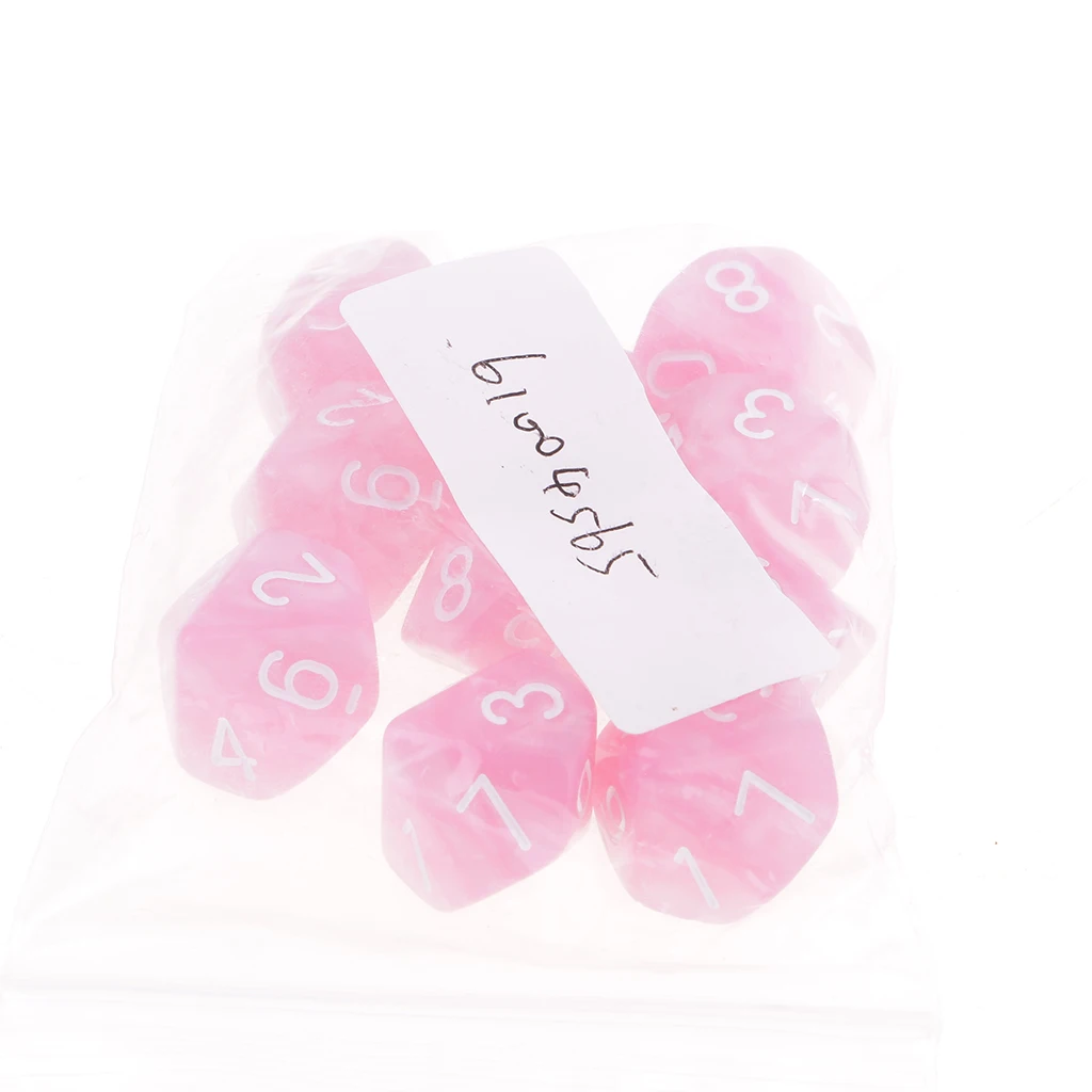 10PCS D10 Polyhedral Dice 10 Sided Dice for Dungeons and Dragons Table Game Board Game Dice Party Gambling Dices 