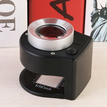 

30X Glass Magnifying Magnifier Jeweler Fabric Optical Lens Jewelry Loupe with LED Light JDH99