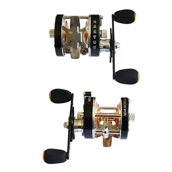 

Reel Round Fishing Reel Salmon/Hardhead Bass and Offshore Salt Water 7Bbs 5.2:1 Trolling Carp Reel