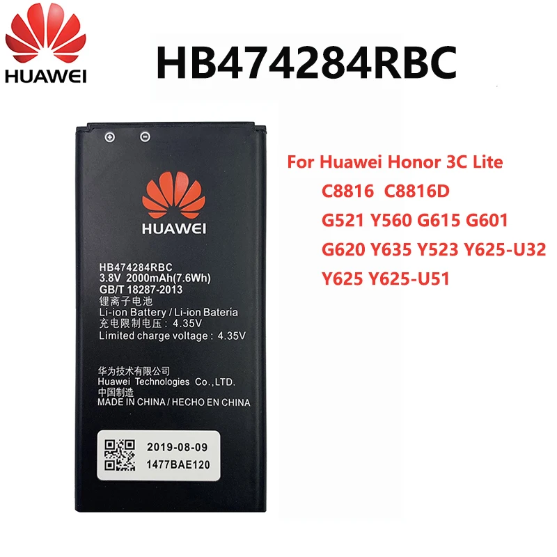 HB474284RBC батарея для Huawei Honor 3C Lite 2000 мАч C8816 C8816D G521 Y560 G615 G601 G620 Y635 Y523|y635 battery|for huawei battery