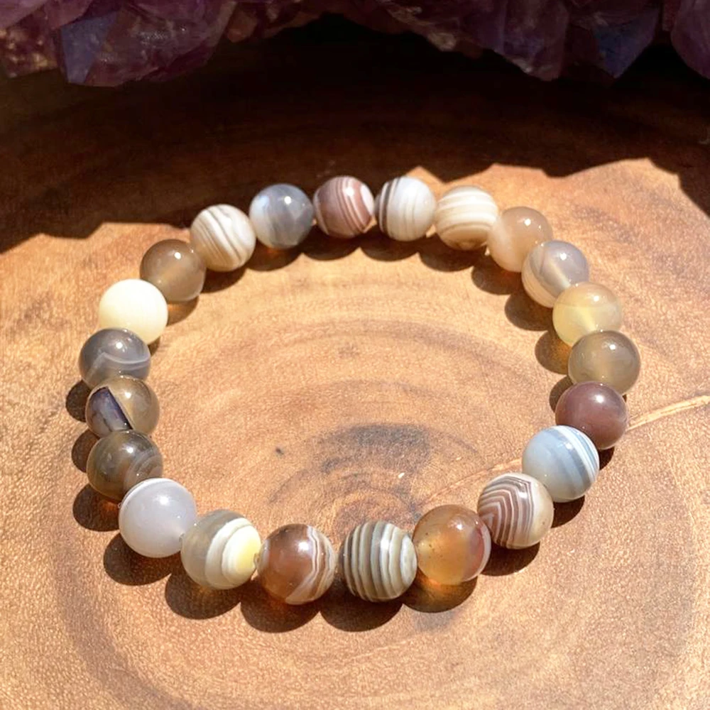 

Оптовая продажа, 8 мм, браслет унисекс из Ботсваны и агата, высококачественный Энергетический Браслет из драгоценных камней, стабильная гармония, ювелирные изделия