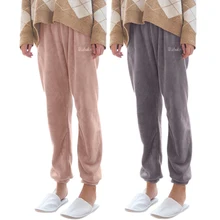 Зимние теплые фланелевые длинные пижамные штаны, женские толстые теплые пижамы, штаны для сна размера плюс, штаны для отдыха