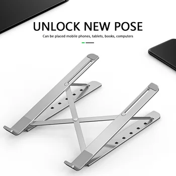 

Portable Aluminum Alloy Tablet Laptop Lifting Stand Bracket Foldable Height Adjustable Tablet Notebook PC Riser Support Holder