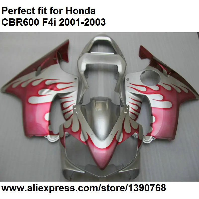 АБС-пластик Обтекатели для Honda CBR 600 F4i 01 02 03: Серебряный, розовый, обтекатель комплект CBR600F4i 2001 2002 2003 BA24