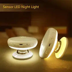 Вращающийся на 360 градусов перезаряжаемый светодиодный Ночной светильник, настенный светильник для безопасности, светильник с датчиком