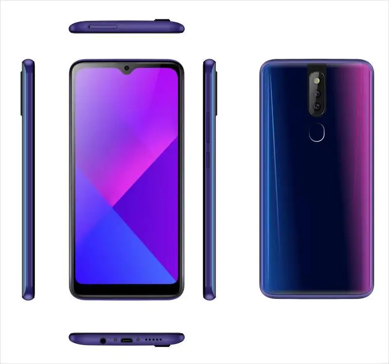 Бренд DBEIF F11 Pro Celular Смартфон Android 9,0 MTK6580 четырехъядерный Dual Sim 6,24 ''HD 2000mAh Wifi Bluetooth gps-ячейка телефоны - Цвет: Фиолетовый