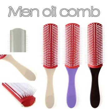 

Hot Anti-static 9 Rows Hair Brush Men Oil Comb Hairbrush Hairdressing Scalp Massager Hair Comb Styling Tools