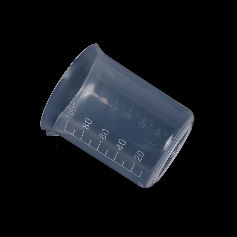 2x100 мл прозрачный пластиковый градуированный мерный стакан, кувшин, кухонный лабораторный инструмент, принадлежности для обучения Химии, лабораторные принадлежности