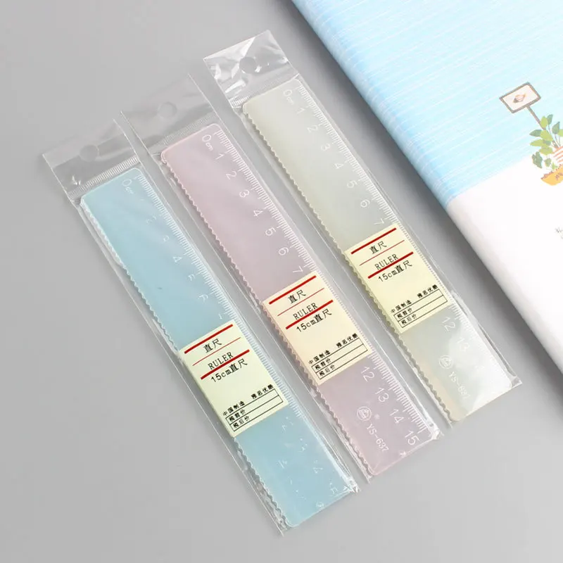 

Creative Simple Candy-Colored Transparent Ruler Acrylic Ruler Multi-functional hui tu chi Students PDA Feet 15 Cm