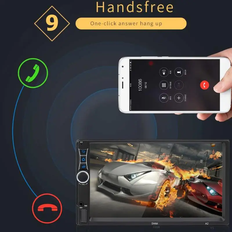 SWM A2 2Din " сенсорный экран Android 8,1 автомобильное радио стерео видео MP5 плеер gps Bluetooth навигация WiFi USB TF MP5 мультимедийный плеер