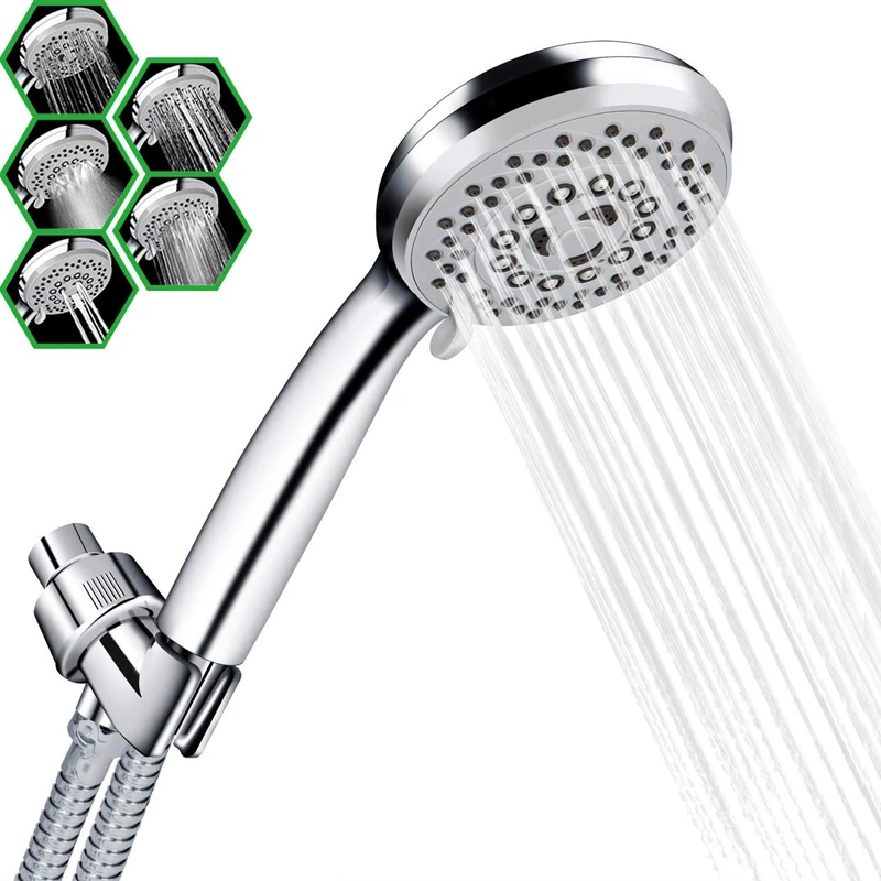 

Handheld Shower Head with Hose 5 Spray Settings High Pressure Shower Head Massage Spa Detachable Hand Held Shower Head with 80 I