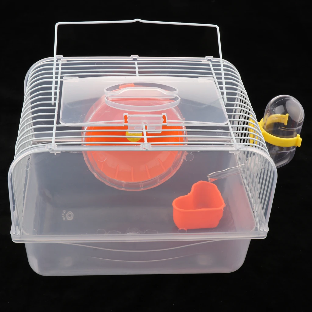 Portable Pet Hamster Cage Guinea Pig Gerbils Mice House with Heel