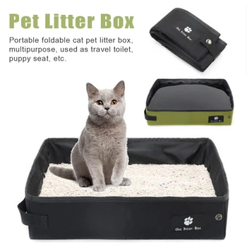 

Portable Foldable Dogs Seat Pet Litter Box Easy Clean Rectangular Outdoor Durable Waterproof Travel Toilet For Puppy Cats
