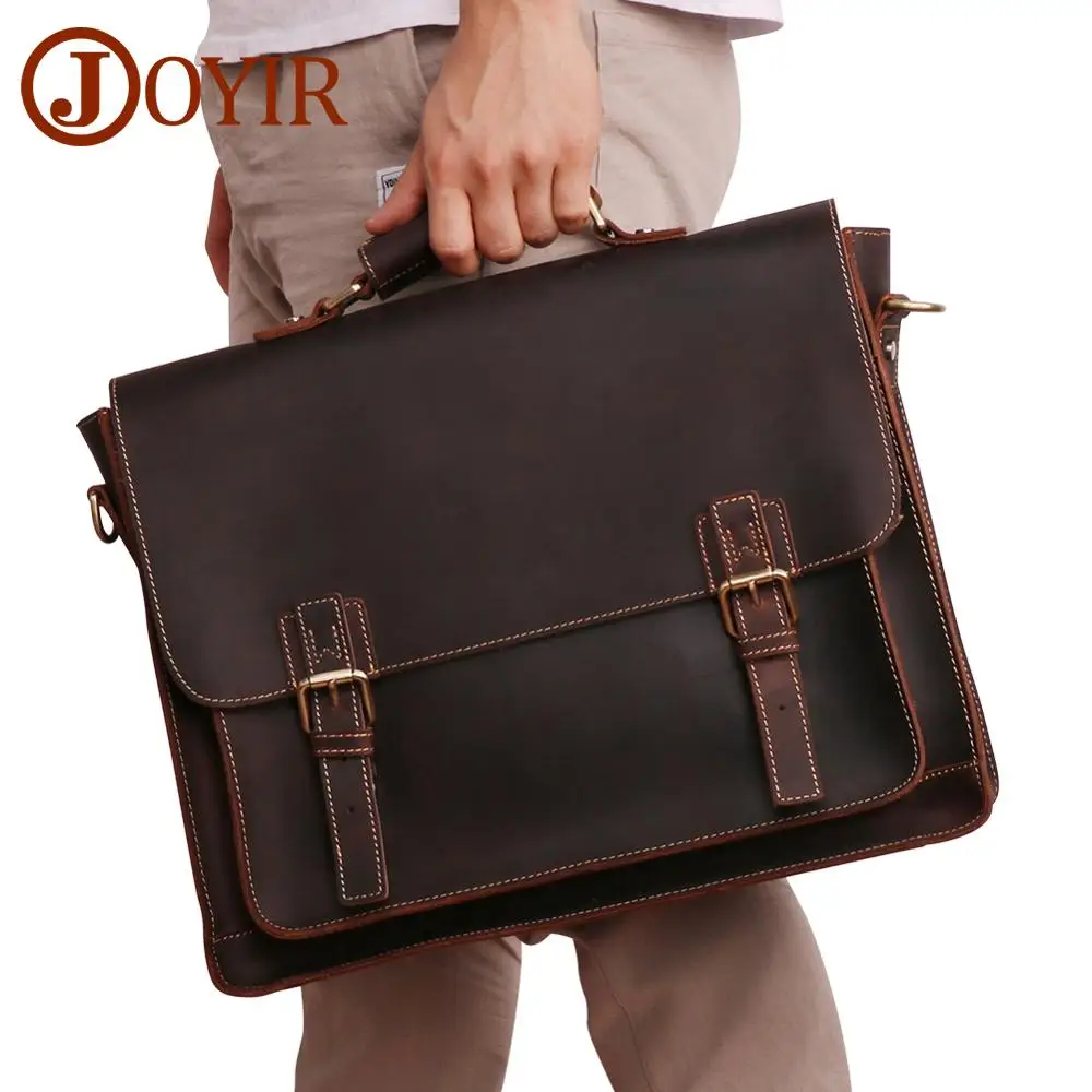 JOYIR Crazy Horse кожаный мужской портфель сумка для ноутбука деловая из натуральной