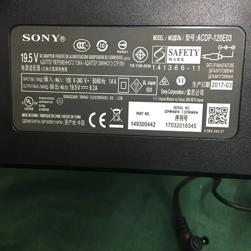 Для SONY ЖК-дисплей ТВ адаптер питания ACDP-120E03 выход 19,5 V 6.2A тест, гарантия работы