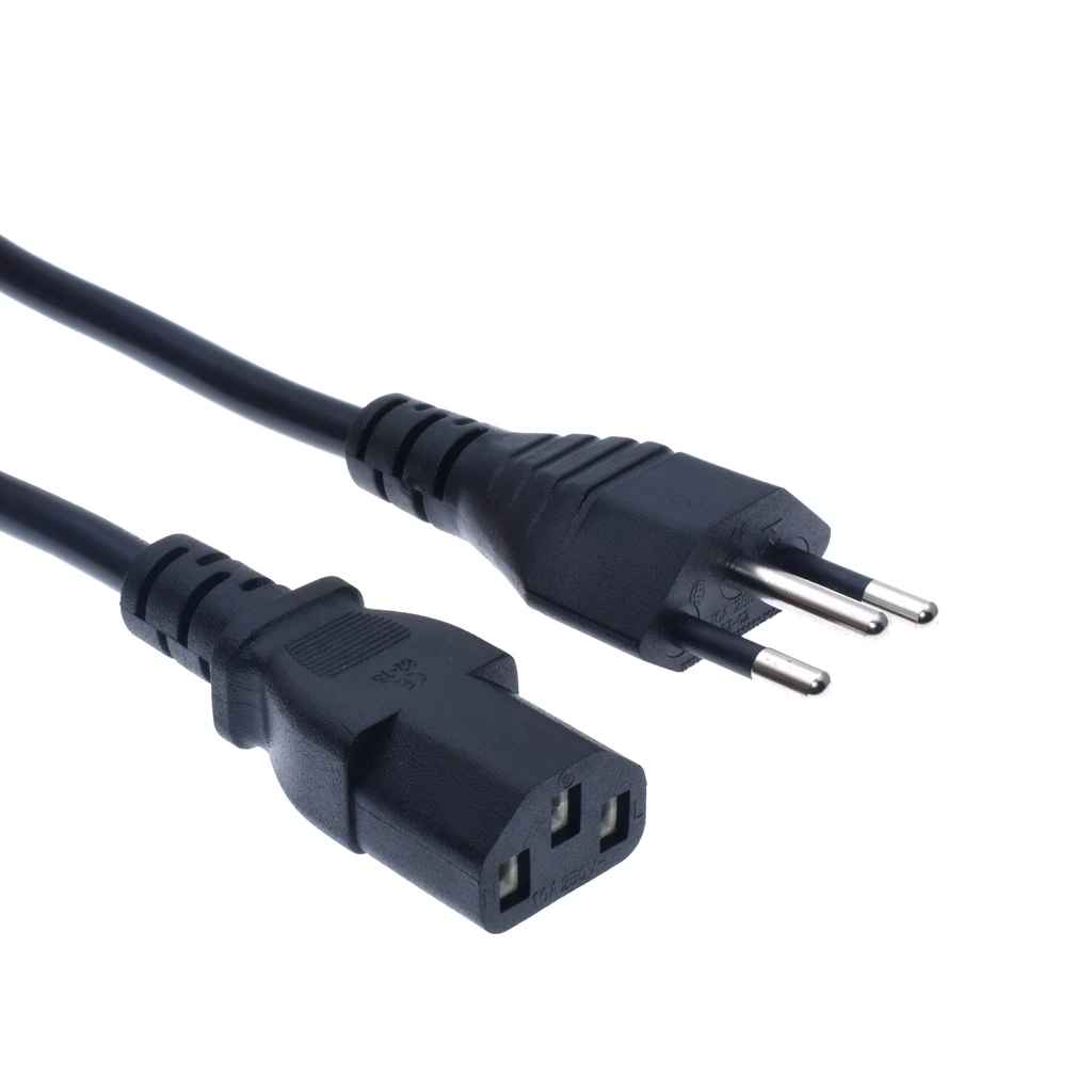 브라질 NBR14136 플러그 전원 케이블, IEC320 C13 AC 전원 코드, 브라질 3 핀 플러그 전원 케이블, 3x0.75mm 1.5 미터