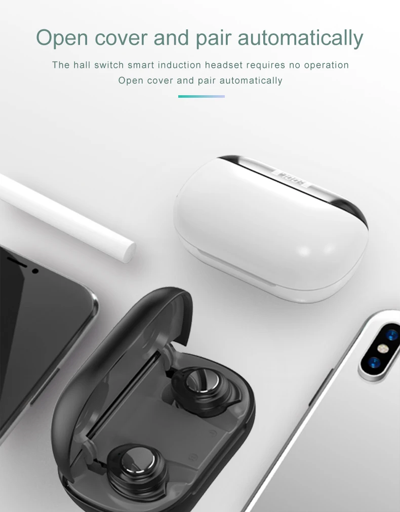 

CASEIER Bluetooth 5.0 Wireless Headphones For Mobile Waterproof Earphones With Microphone For Smartphone Headsets Noise Cancel
