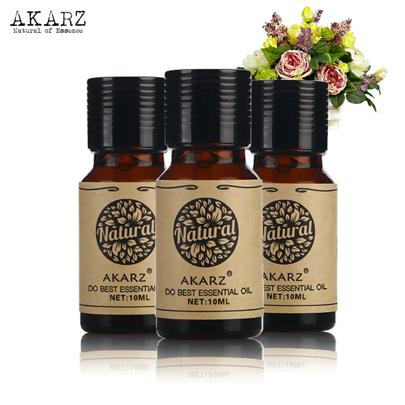 

AKARZ Geranium Vanilla Vetiver essential oil sets Top Brand For Skin Body Care Aromatherapy Massage Spa 10ml*3