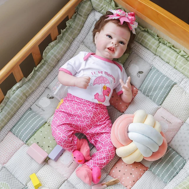 22 Inch Reborn Baby Doll Pink Girl Newborn Silicone Doll Bebe Reborn  Realista Bonecas Children Gift Detail Painted - Reborn Dolls - AliExpress