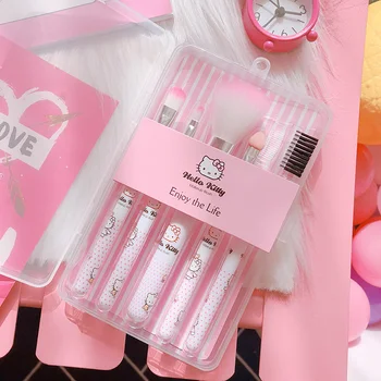 

1set Cartoon Kitty Makeup Brushes Set with Box Eye Shadow Foundation Powder Eyeliner Make Up Brushes Women Cosmetic Makeup Tools