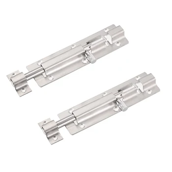 

uxcell Door Slide Latch Lock, 5-inch Stainless Steel Security Barrel Bolt, 2 Pcs