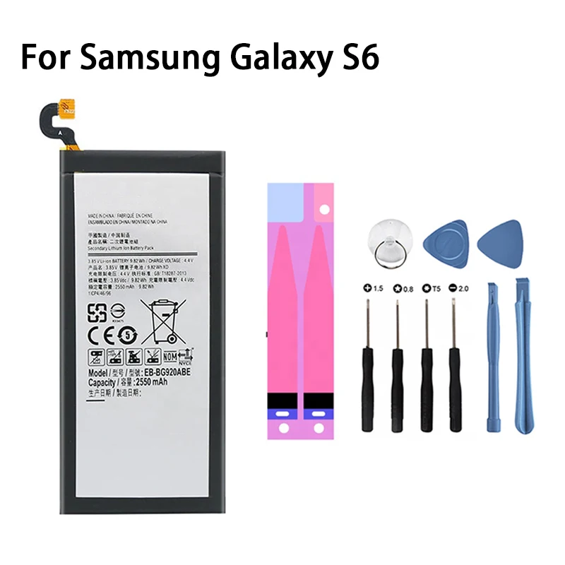 

Battery For Samsung Galaxy S5 S6 S7 S8 S4 S3 High Capacity Bateria Replacement Batterie With Tool Sticker Zero Cycle