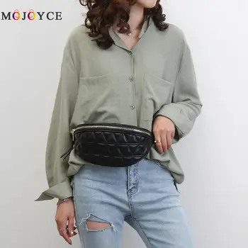 

Fashion PU Leather Waist Bag Solid Color Women Belt Fanny Pack Classic Ladies Crossbody Chest Bag